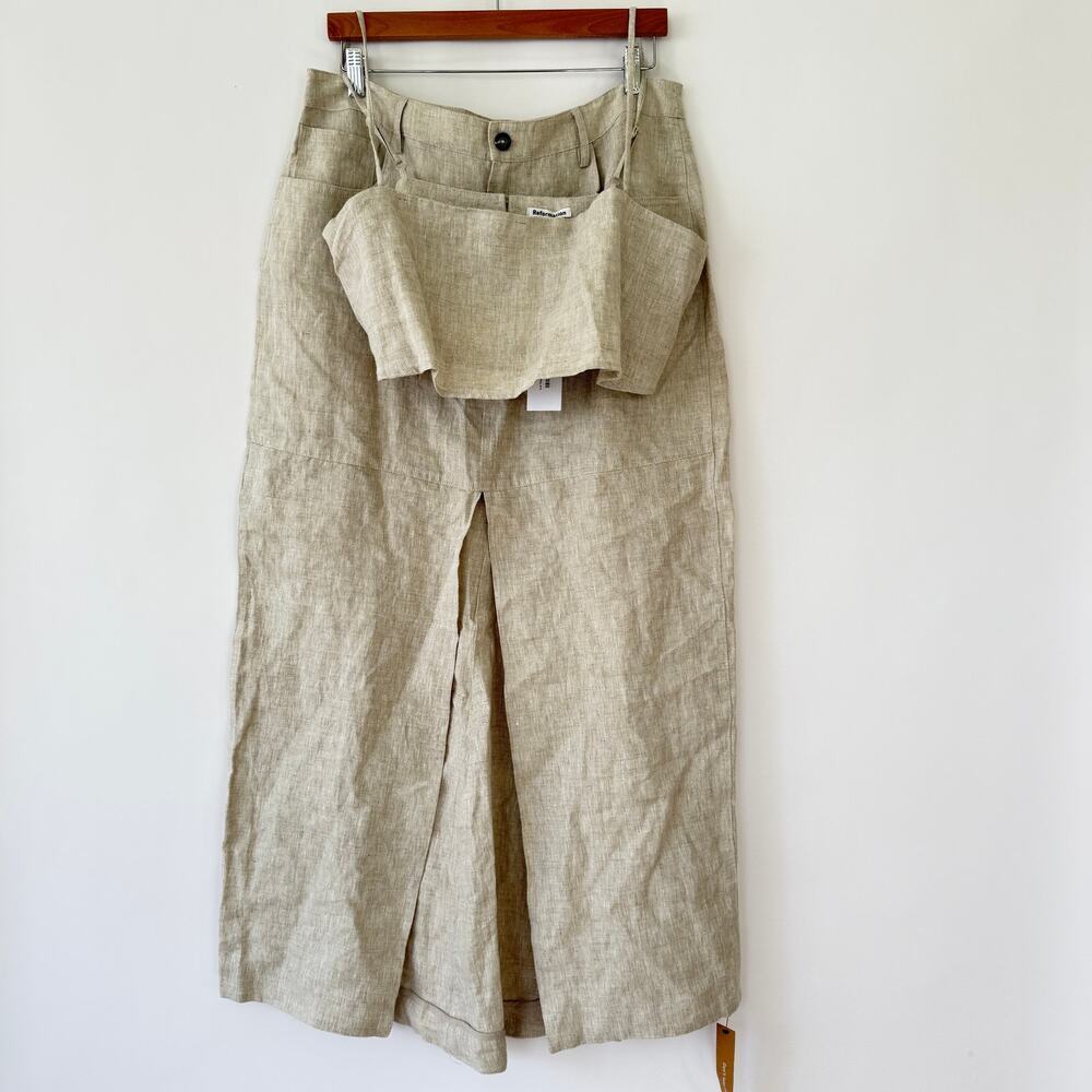 Reformation Natural Linen 2 piece Midi Skirt with top